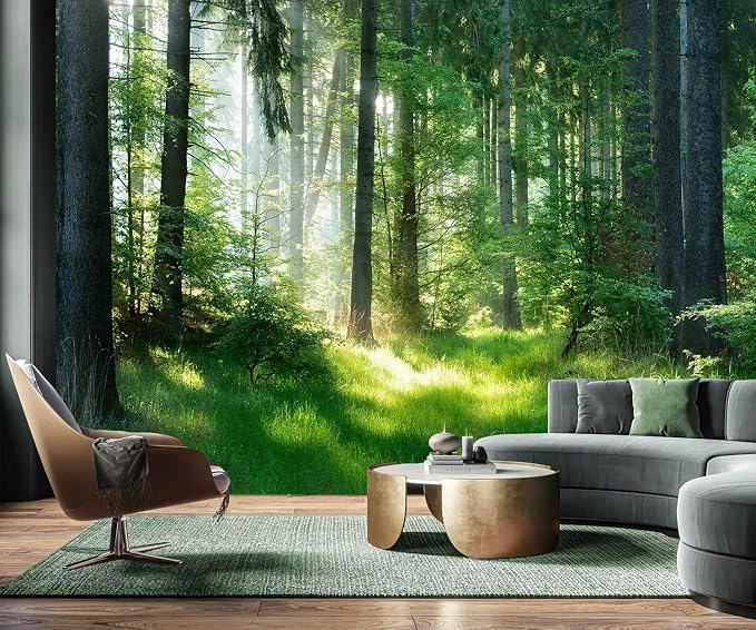 AFZEVEB-Green Forest Wallpaper Natural Landscape Wall murals by all