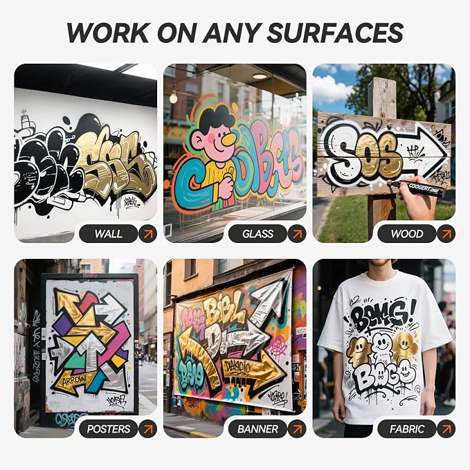 3Pcs Gold Jumbo Poster Markers, 15MM Thick Permanent Acrylic Graffiti Markers - Image 5