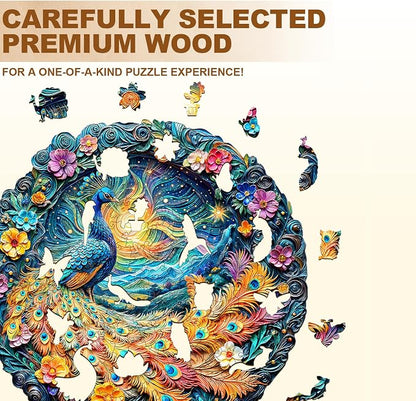 Wooden Puzzles for Adults, Peacock Puzzle, Unique Shaped Wooden Jigsaw Puzzles - Image 4