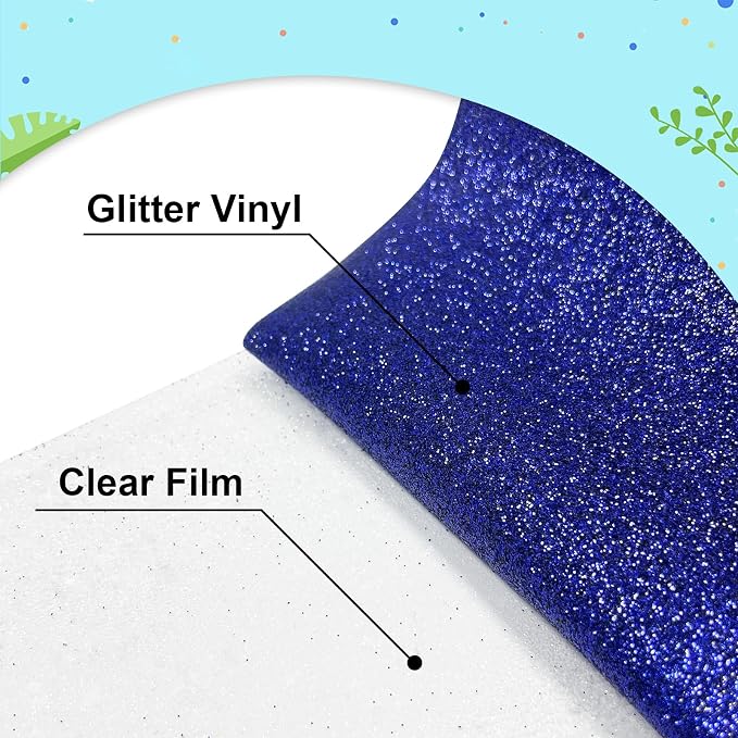 Dark Blue Glitter Heat Transfer Vinyl 12Inch*6FT Glitter Iron on Vinyl - Image 3