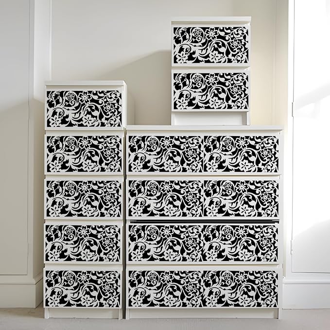 8x4 Inch Texture Stencils for Painting – 18pcs Reusable Background Templates - Image 5