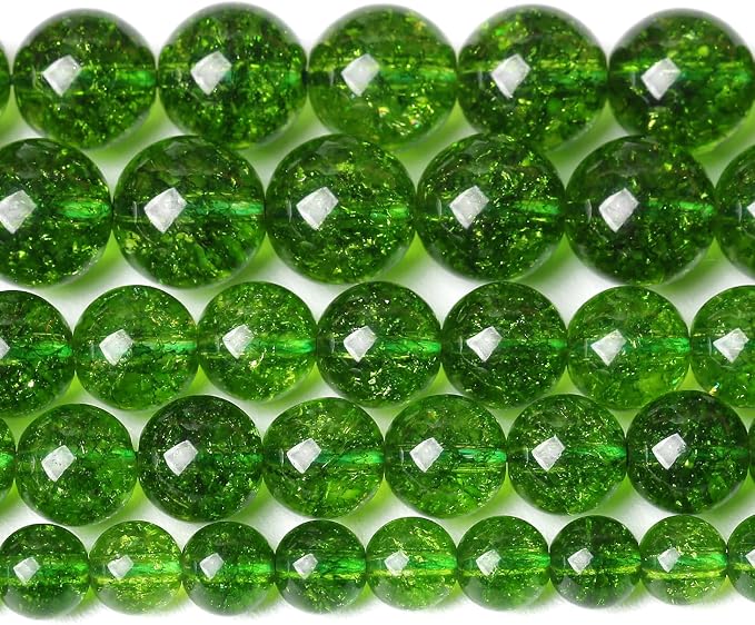 6MM Green Peridot Crystal Quartz Beads Natural Gemstone Beads Round Loose Beads by Unknown