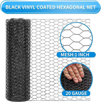 24'' x 50' Black Chicken Wire Fencing, 1 inch Chicken Wire and 20 Gauge Poultry - Image 5