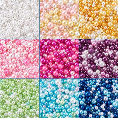 3300pcs Resin Beads Resin Bubble Beads No Hole Imitation Pearls Loose Beads by EEEELECRELIVE