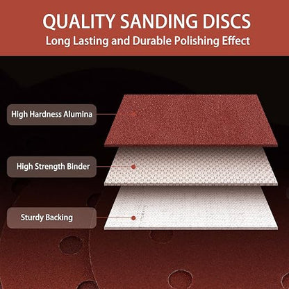 150pcs 600 Grit Sanding Discs, 5-Inch 8-Hole Sandpaper, - Image 3