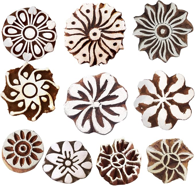 Royal Kraft Round Wooden Printing Stamps by RoyalKraft