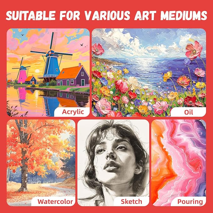Simetufy 16 x 20 inch 5 Pack Canvas Panels Large Painting Canvas Boards - Image 6