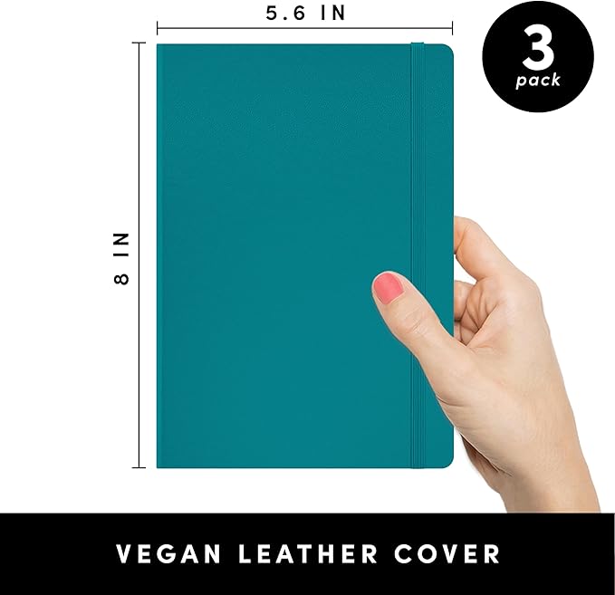 PAPERAGE Lined Journal Notebooks, 3 Pack, 160 Pages, Medium 5.6 inches x 8 - Image 2