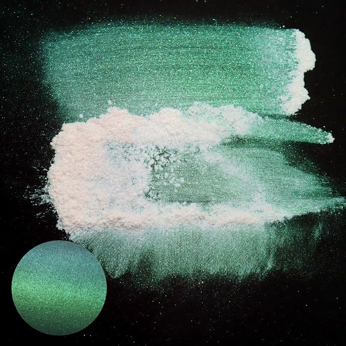 Matio Interference Mica Powder, 1.06oz/ 30g Ghost Green Chrome Powder, - Image 2