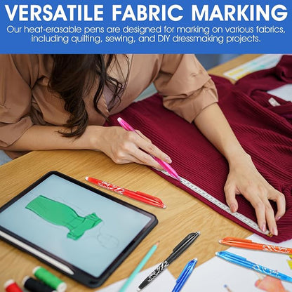 8pcs Heat Erasable Pens for Fabric, Fabric Marking Pens Fabrics Markers No - Image 3