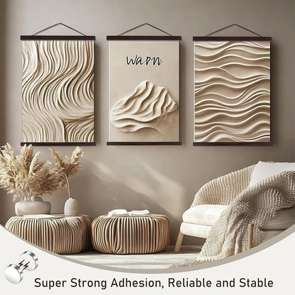 Artmag Magnetic Poster Hanger Frame, 40x27 40x30 40x60 Light Wood Wooden Magnet - Image 6