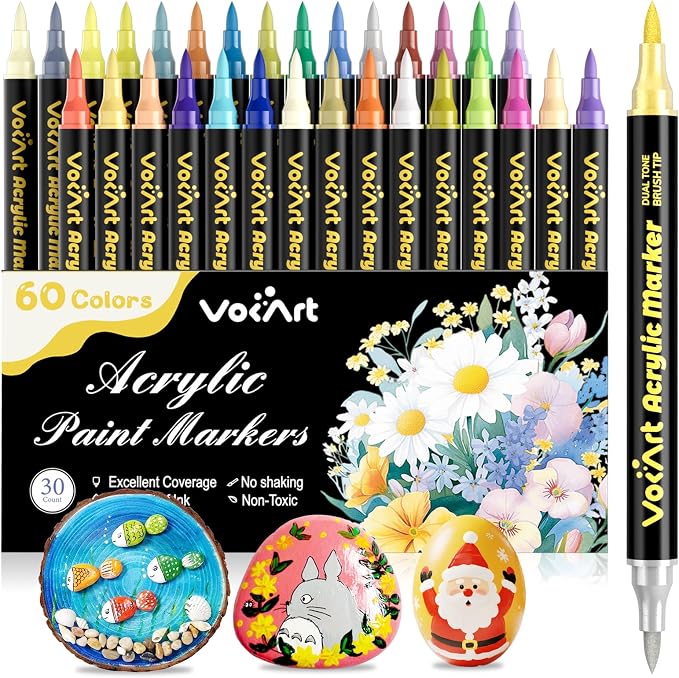 VOKART 60 Colors Acrylic Paint Markers by Unknown