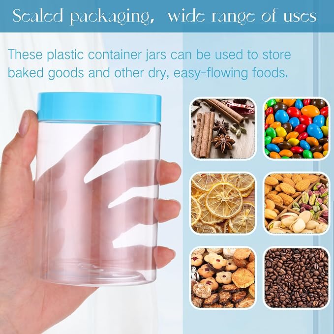 SATINIOR 12 Pack 10 oz Plastic Container Jars - Image 3