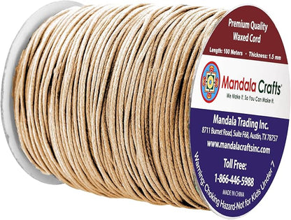 Mandala Crafts 1.5mm 109 Yards Natural Cotton Waxed Cord - Image 2