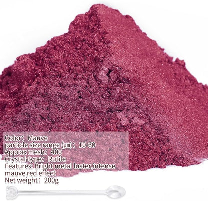 Mica Powder, 200g/7.22oz Large Jar, Mauve Mica Powder Pigment - Image 2