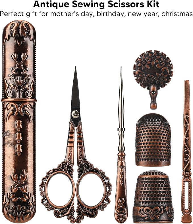 Pssopp Vintage Embroidery Scissors Set, Sewing Tool Kit - Image 4