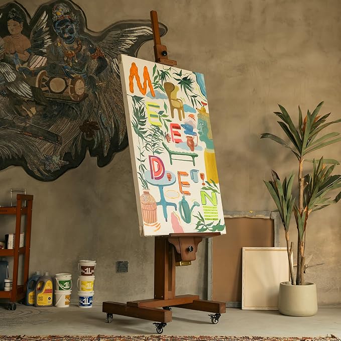 MEEDEN Extra Large Painting Easel: Solid Beech Wood Artist Studio Easel - Image 6