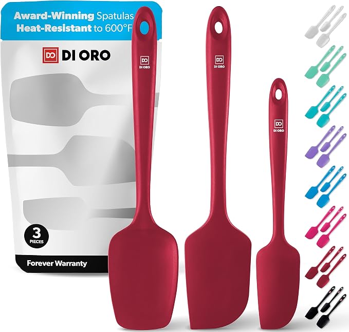 DI ORO® 3-Piece Silicone Spatula Set by DIORO