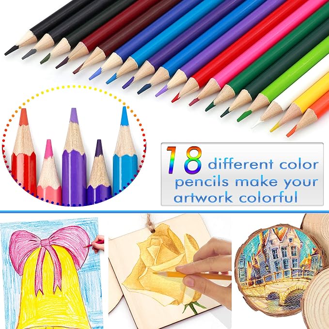 137PCS Wood burning Kit, DIY Creative Tool Set Soldering Woodburning Pen - Image 5
