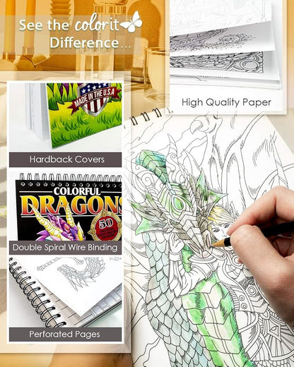 ColorIt Colorful Dragons Adult Coloring Book, Volume I - Image 3