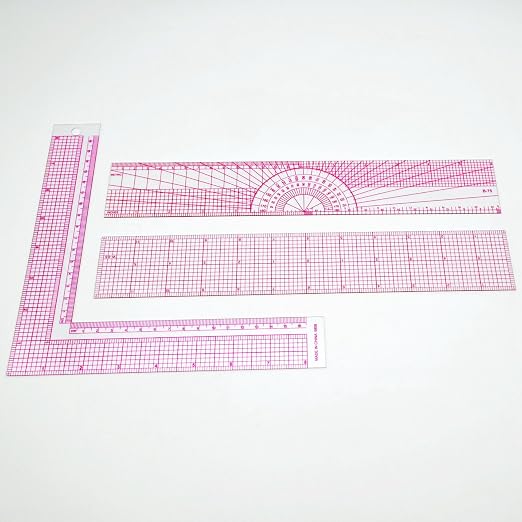 Fashion Clear Metric Sewing Ruler Set, French Curve Pattern Rulers - Image 3