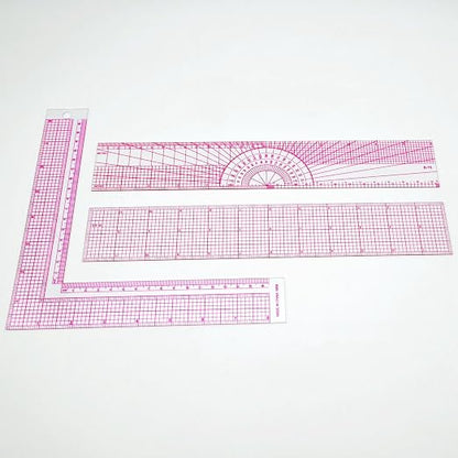 Fashion Clear Metric Sewing Ruler Set, French Curve Pattern Rulers - Image 3