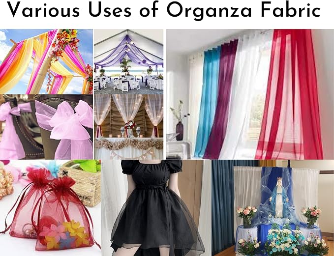 Fynite Organza Fabric | 1 Yard Long | 44" Wide | Bridal Solid Organza Bolt - Image 5