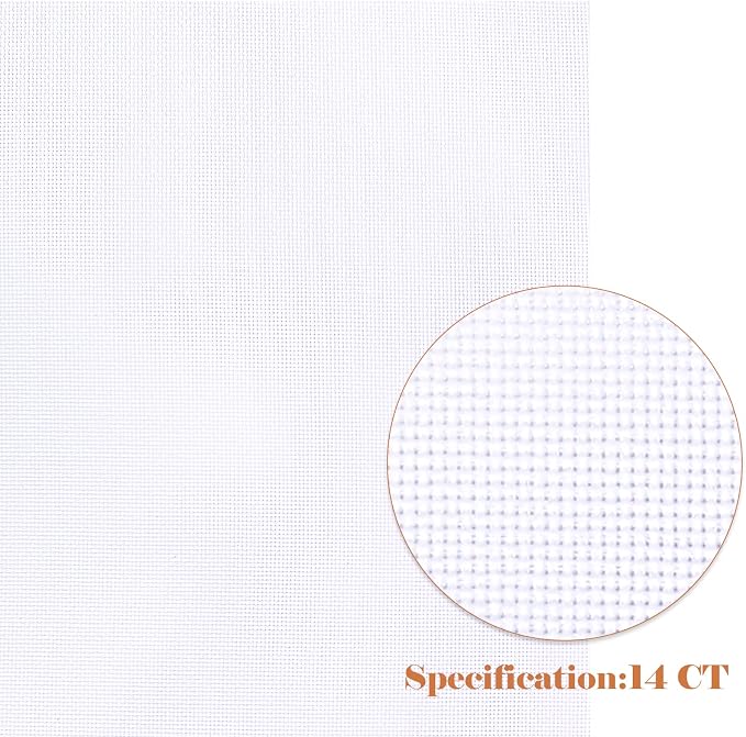 Caydo 6 Pieces Aida Cloth 14 Count White Cross Stitch Fabric - Image 4