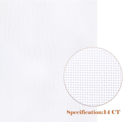 Caydo 6 Pieces Aida Cloth 14 Count White Cross Stitch Fabric - Image 4