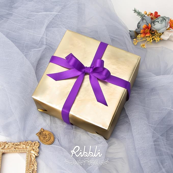 Ribbli Purple Satin Ribbon Double Faced Satin 1/2 Inch x Continuous 100 - Image 2