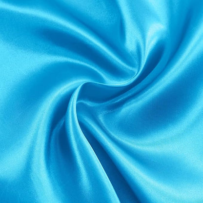 RUDONG M Aqua Blue Satin Fabric by The Yard, 3 Yard x 60 Inch Wide Silky by RUDONG+M