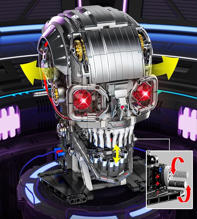 Mechanical Skull Building Set, Horror Ghost Zombie Skeleton Head Toy Home Decor - Image 3