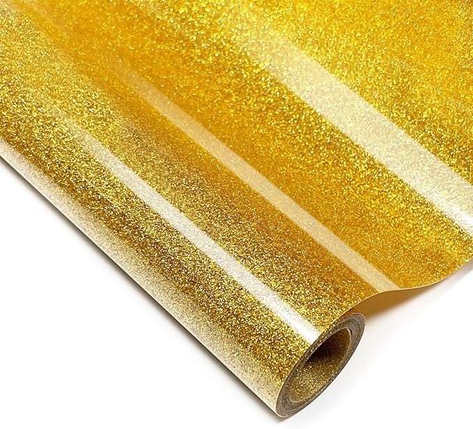 Golden Glitter HTV Heat Transfer Vinyl, by Unknown