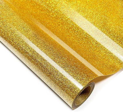 Golden Glitter HTV Heat Transfer Vinyl, by Unknown