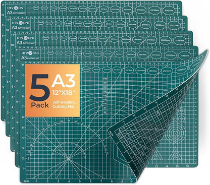 HTVRONT 5 Packs Self Healing Cutting Mat- 12" x 18” Double-Sided Cutting Mats by HTVRONT