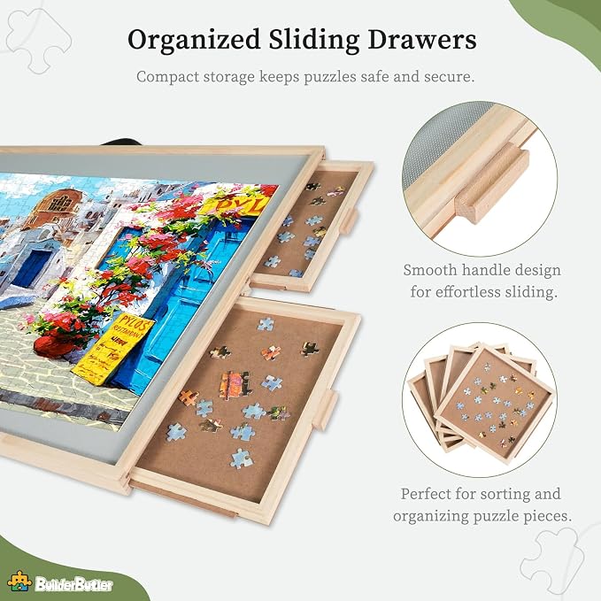 1500 Pieces 2-in-1 Tilting & Rotating Puzzle Board, Portable Puzzle Table - Image 4