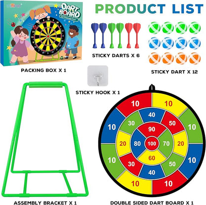 Large Dart Board for Kids, Kids Double-Sided Dart Board - Image 5