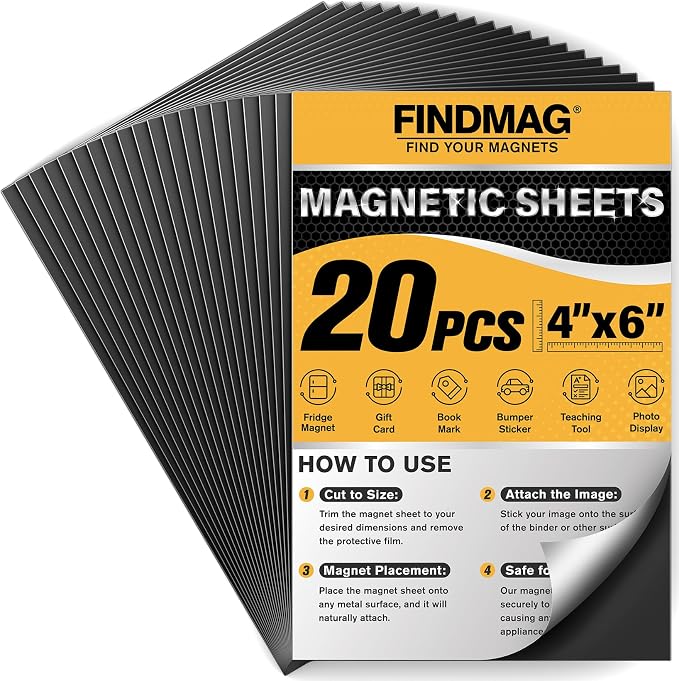 FINDMAG Magnetic Tape, Flexible Magnet Sheet by FINDMAG
