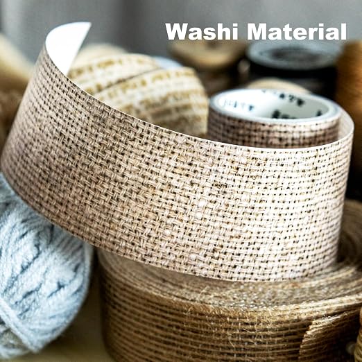 Fabric-Patterned Washi Sticker Set, 6 Rolls Vintage Stickers - Image 3