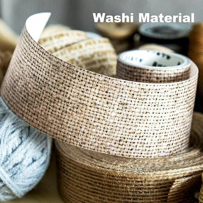 Fabric-Patterned Washi Sticker Set, 6 Rolls Vintage Stickers - Image 3