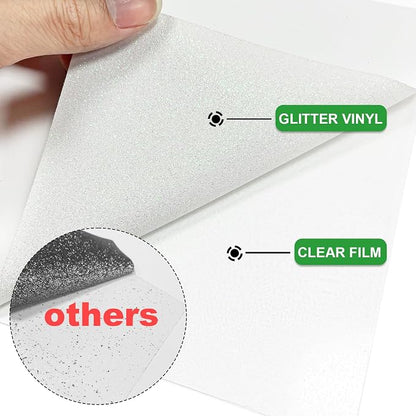 White Glitter HTV Heat Transfer Vinyl Rolls- 10" x 8ft. Glitter HTV White - Image 3