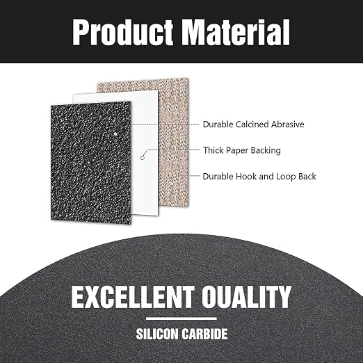 100 Pcs 5 inch Wet Dry Sanding Discs Grit 320 Hook and Loop 8 Hole Silicon - Image 4