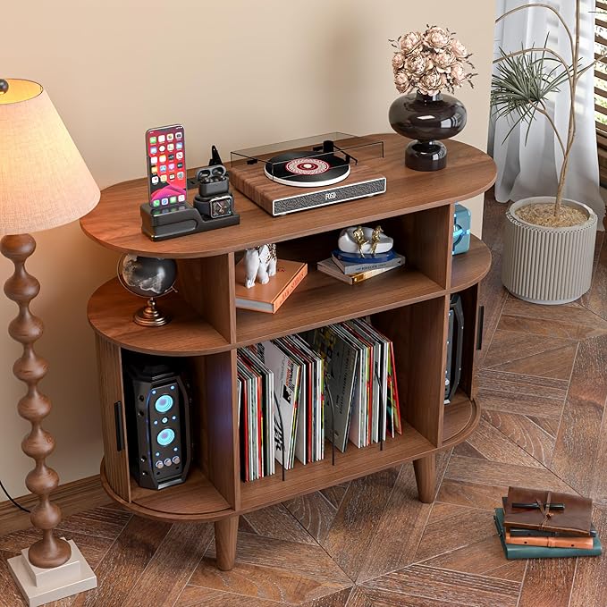 Large Round Record Player Stand - Image 5