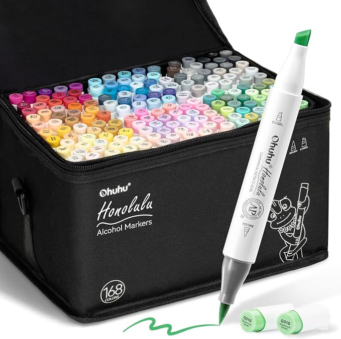 Ohuhu Alcohol Markers Brush Tip by Ohuhu