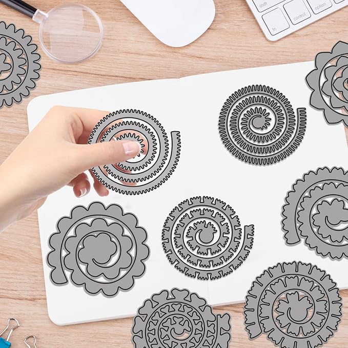 10pcs 3D Layering Rose Metal Cutting Dies, Daisy Flower Garland Wedding Cut - Image 3