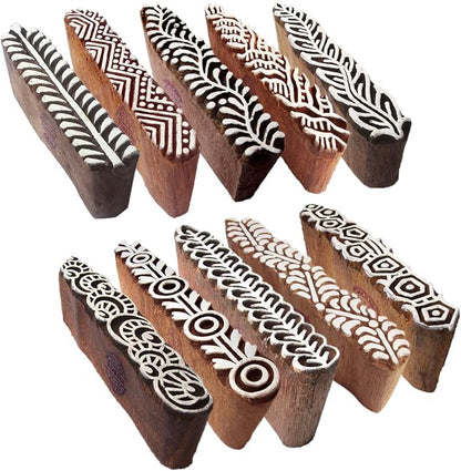 Mehndi Print Blocks Stylish Border Pattern Wooden Stamps Htag2156 by RoyalKraft