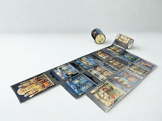 Victorian Storefronts Transparent Washi Tape 6x5 cm – Decorative Scrapbooking by Unknown