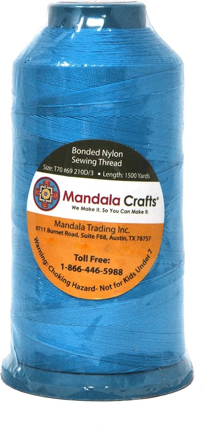 Mandala Crafts Bonded Nylon Thread Sky Blue Heavy Duty Sewing Threads - Image 2