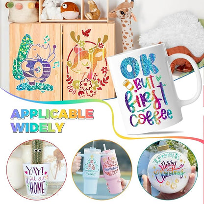 GIRAFVINYL Glitter Holographic Vinyl Bundle, Rainbow Holographic Permanent - Image 7