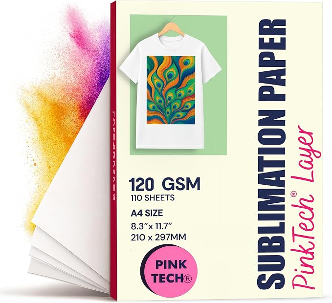 Hayes 110 Sheets Sublimation Paper 8.5x11 Inch Letter Size | 120gsm Heat by HayesPaperCo